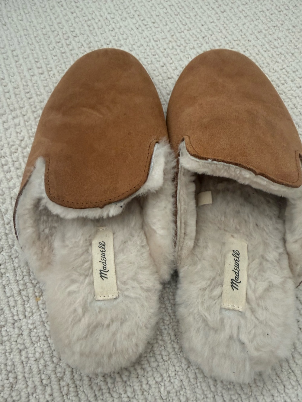 Madewell Brown Suede Shearling Slip-On Mules - Picture 3 of 4